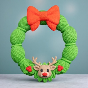 Kötött Rudolf Karácsonyi Ajtókoszorú - karácsony - karácsonyi lakásdekoráció - karácsonyi ajtódíszek - Meska.hu