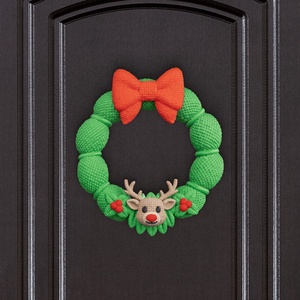Kötött Rudolf Karácsonyi Ajtókoszorú, Karácsony, Karácsonyi lakásdekoráció, Karácsonyi ajtódíszek, Mindenmás, MESKA