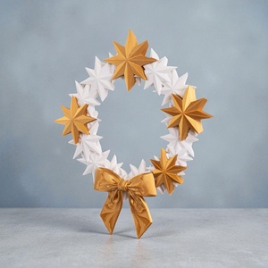 Arany Csillagfény Karácsonyi Ajtódísz - karácsony - karácsonyi lakásdekoráció - karácsonyi ajtódíszek - Meska.hu