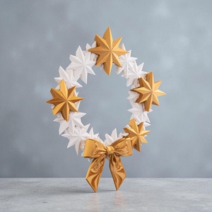 Arany Csillagfény Karácsonyi Ajtódísz - karácsony - karácsonyi lakásdekoráció - karácsonyi ajtódíszek - Meska.hu