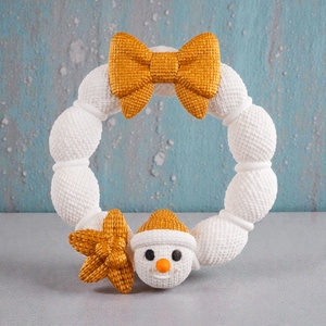 Kötött Hóember Karácsonyi Ajtódísz - karácsony - karácsonyi lakásdekoráció - karácsonyi ajtódíszek - Meska.hu