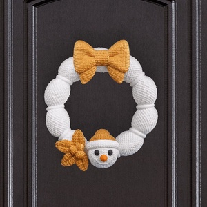 Kötött Hóember Karácsonyi Ajtódísz - Meska.hu