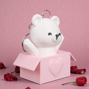 Kukucskáló Szeretet Maci Szíves Dobozban Egyedi Betűvel - táska & tok - kulcstartó & táskadísz - kulcstartó - Meska.hu