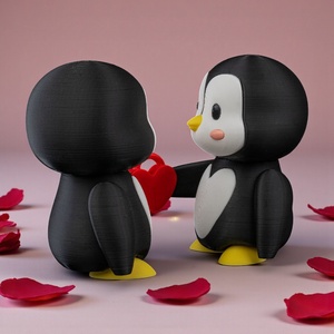 Szívmelengető Pingvinpár - Mágneses szeretet dekoráció - otthon & életmód - dekoráció - dísztárgy - Meska.hu