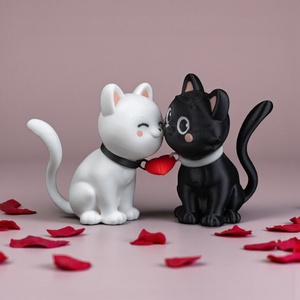 Szívhez Szóló Mágneses Cica Szerelmespár - otthon & életmód - dekoráció - dísztárgy - Meska.hu