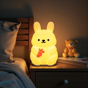 Bársonyos fényű nyuszis éjjeli lámpa és gyerekszoba hangulatvilágítás - baba - mama - babaszoba dekoráció - éjszakai fény - Meska.hu