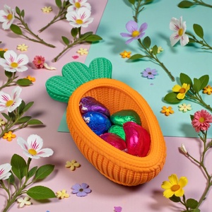 Kötött Mintázatú Narancssárga Répa Alakú Húsvéti Cukorkatartó Tálka - ünnepi díszek, dekorációk - húsvéti díszek és dekorációk - húsvéti tojástartó - Meska.hu