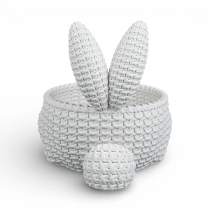 Horgolt hatású nyuszi kosár � Ünnepi édességtartó és húsvéti dekoráció - ünnepi díszek, dekorációk - húsvéti díszek és dekorációk - húsvéti asztaldíszek - Meska.hu