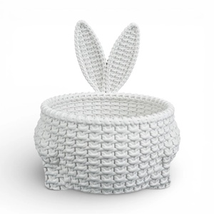 Horgolt hatású nyuszi kosár � Ünnepi édességtartó és húsvéti dekoráció - Meska.hu