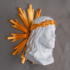 Szent Krisztus falidísz arany dicsfénnyel és töviskoronával � Spirituális otthoni dekoráció - ünnepi díszek, dekorációk - húsvéti díszek és dekorációk - húsvéti asztaldíszek - Meska.hu