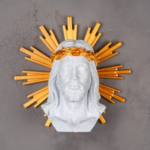 Szent Krisztus falidísz arany dicsfénnyel és töviskoronával � Spirituális otthoni dekoráció - ünnepi díszek, dekorációk - húsvéti díszek és dekorációk - húsvéti asztaldíszek - Meska.hu