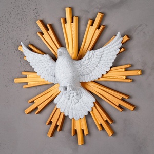 Szentlélek Galamb falidísz arany dicsfénnyel � A béke és az isteni jelenlét szimbóluma - ünnepi díszek, dekorációk - húsvéti díszek és dekorációk - húsvéti asztaldíszek - Meska.hu