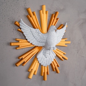 Szentlélek Galamb falidísz arany dicsfénnyel � A béke és az isteni jelenlét szimbóluma - ünnepi díszek, dekorációk - húsvéti díszek és dekorációk - húsvéti asztaldíszek - Meska.hu