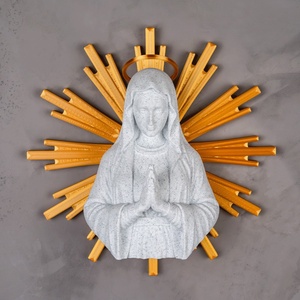 Szűz Mária falidísz arany dicsfénnyel � A kegyelem és az anyai oltalom szimbóluma - ünnepi díszek, dekorációk - húsvéti díszek és dekorációk - húsvéti asztaldíszek - Meska.hu
