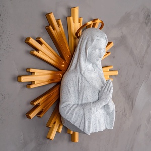 Szűz Mária falidísz arany dicsfénnyel � A kegyelem és az anyai oltalom szimbóluma - ünnepi díszek, dekorációk - húsvéti díszek és dekorációk - húsvéti asztaldíszek - Meska.hu