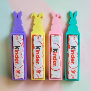 Húsvéti nyuszis Kinder csokoládé és tartó apró figyelmesség - Sárga - ünnepi díszek, dekorációk - húsvéti díszek és dekorációk - húsvéti tojástartó - Meska.hu