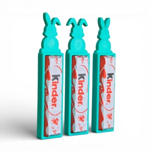 Húsvéti nyuszis Kinder csokoládé és tartó apró figyelmesség - Zöld - ünnepi díszek, dekorációk - húsvéti díszek és dekorációk - húsvéti tojástartó - Meska.hu