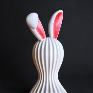 Minimalista világító nyuszi asztali dekoráció beépített időzítős mécsessel - ünnepi díszek, dekorációk - húsvéti díszek és dekorációk - húsvéti asztaldíszek - Meska.hu