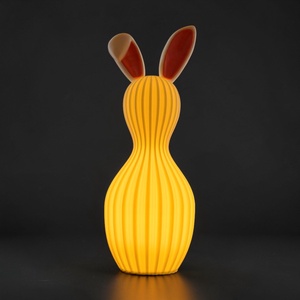 Minimalista világító nyuszi asztali dekoráció beépített időzítős mécsessel - Meska.hu