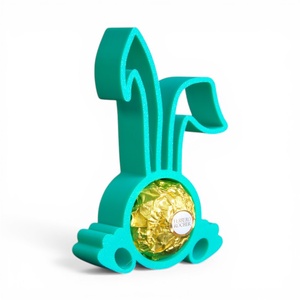 Húsvéti nyuszifüles Ferrero Rocher tartó apró figyelmesség tavaszi színekben - Zöld, Ünnepi díszek, dekorációk, Húsvéti díszek és dekorációk, Húsvéti tojástartó, Mindenmás, MESKA