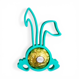 Húsvéti nyuszifüles Ferrero Rocher tartó apró figyelmesség tavaszi színekben - Zöld - ünnepi díszek, dekorációk - húsvéti díszek és dekorációk - húsvéti tojástartó - Meska.hu