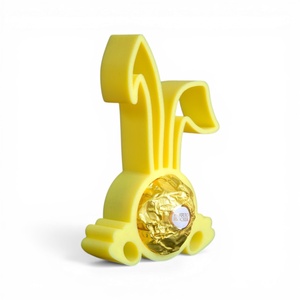 Húsvéti nyuszifüles Ferrero Rocher tartó apró figyelmesség tavaszi színekben - Sárga - ünnepi díszek, dekorációk - húsvéti díszek és dekorációk - húsvéti tojástartó - Meska.hu