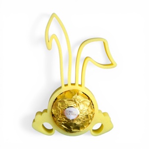 Húsvéti nyuszifüles Ferrero Rocher tartó apró figyelmesség tavaszi színekben - Sárga, Ünnepi díszek, dekorációk, Húsvéti díszek és dekorációk, Húsvéti tojástartó, Mindenmás, MESKA