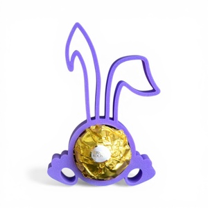 Húsvéti nyuszifüles Ferrero Rocher tartó apró figyelmesség tavaszi színekben - Rózsaszín, Ünnepi díszek, dekorációk, Húsvéti díszek és dekorációk, Húsvéti tojástartó, Mindenmás, MESKA