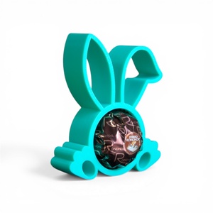 Hajlított fülű nyuszis Ferrero csokoládé tartó apró tavaszi figyelmességként - Zöld - ünnepi díszek, dekorációk - húsvéti díszek és dekorációk - húsvéti tojástartó - Meska.hu