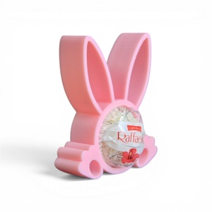 Klasszikus nyuszifüles Raffaello tartó apró tavaszi figyelmességként - Rózsaszín - ünnepi díszek, dekorációk - húsvéti díszek és dekorációk - húsvéti tojástartó - Meska.hu