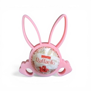 Klasszikus nyuszifüles Raffaello tartó apró tavaszi figyelmességként - Rózsaszín, Ünnepi díszek, dekorációk, Húsvéti díszek és dekorációk, Húsvéti tojástartó, Mindenmás, MESKA