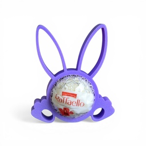 Klasszikus nyuszifüles Raffaello tartó apró tavaszi figyelmességként - Lila, Ünnepi díszek, dekorációk, Húsvéti díszek és dekorációk, Húsvéti tojástartó, Mindenmás, MESKA