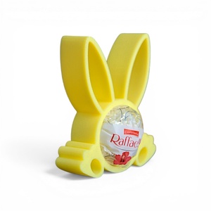 Klasszikus nyuszifüles Raffaello tartó apró tavaszi figyelmességként - Sárga - ünnepi díszek, dekorációk - húsvéti díszek és dekorációk - húsvéti tojástartó - Meska.hu