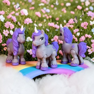 Éjszakai Csillagfény unikornis figura � holdfényes unikornis mozgatható végtagokkal - játék & sport - plüssállat & játékfigura - unikornis - Meska.hu
