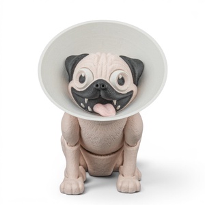 Peanut, a játékos mopsz flexi figura mókás tölcsérgallérral - Meska.hu