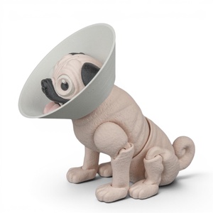 Peanut, a játékos mopsz flexi figura mókás tölcsérgallérral - játék & sport - plüssállat & játékfigura - kutya - Meska.hu