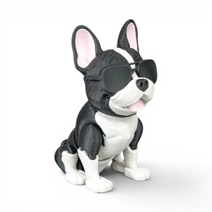 Pierre, a laza francia bulldog flexi figura fekete napszemüveggel - Meska.hu