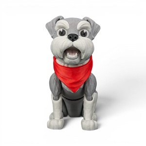 George, a komoly schnauzer flexi figura vörös kendővel - játék & sport - plüssállat & játékfigura - kutya - Meska.hu