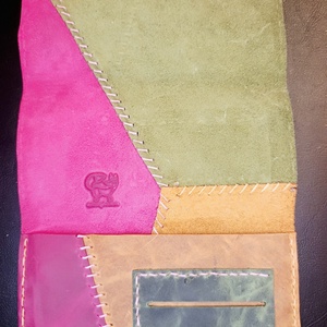 Bohm patchwork bőr dohánytartó cigipapír zsebbel - táska & tok - pénztárca & más tok - dohánytasak & szütyő - Meska.hu