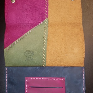 Bohm patchwork bőr dohánytartó cigipapír zsebbel - táska & tok - pénztárca & más tok - dohánytasak & szütyő - Meska.hu