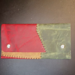 Patchwork bőr dohánytartó cigipapír zsebbel, Táska & Tok, Pénztárca & Más tok, Dohánytasak & Szütyő, Varrás, Patchwork, foltvarrás, MESKA