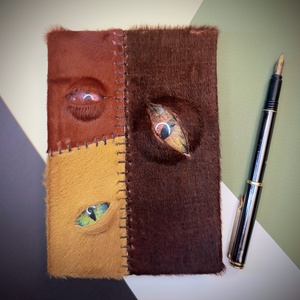 Szemes szőr-bőrkötésű napló A6, Otthon & Életmód, Papír, írószer, Jegyzetfüzet & Napló, Könyvkötés, MESKA