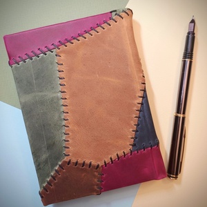 Bohm patchwork bőrkötsű napló A6 - otthon & életmód - papír, írószer - jegyzetfüzet & napló - Meska.hu Bohm patchwork bőrkötsű napló A6 - otthon & életmód - papír, írószer - jegyzetfüzet & napló - Meska.hu