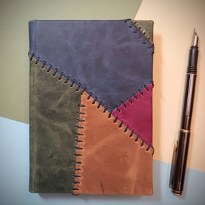 Bohm patchwork bőrkötsű napló A6, Otthon & Életmód, Papír, írószer, Jegyzetfüzet & Napló, Könyvkötés, MESKA