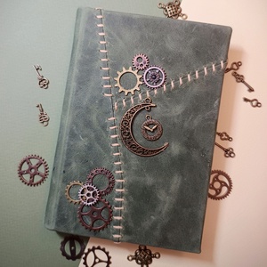Steampunk bőrkötsű A6 napló, Otthon & Életmód, Papír, írószer, Jegyzetfüzet & Napló, Könyvkötés, MESKA