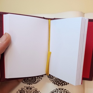 vászon borítású notesz arany népi mintával 7x9cm - otthon & életmód - papír, írószer - jegyzetfüzet & napló - Meska.hu