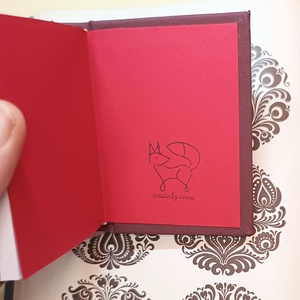 vászon borítású notesz arany népi mintával 7x9cm - otthon & életmód - papír, írószer - jegyzetfüzet & napló - Meska.hu