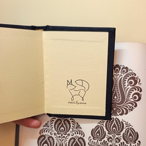 vászon borítású notesz arany népi mintával 7x9cm - otthon & életmód - papír, írószer - jegyzetfüzet & napló - Meska.hu