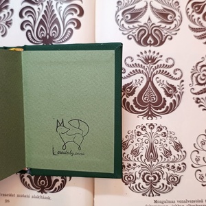 vászon borítású notesz arany népi mintával 7x9cm - otthon & életmód - papír, írószer - jegyzetfüzet & napló - Meska.hu