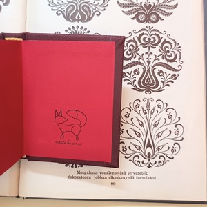 vászon borítású notesz arany népi mintával 7x9cm - otthon & életmód - papír, írószer - jegyzetfüzet & napló - Meska.hu